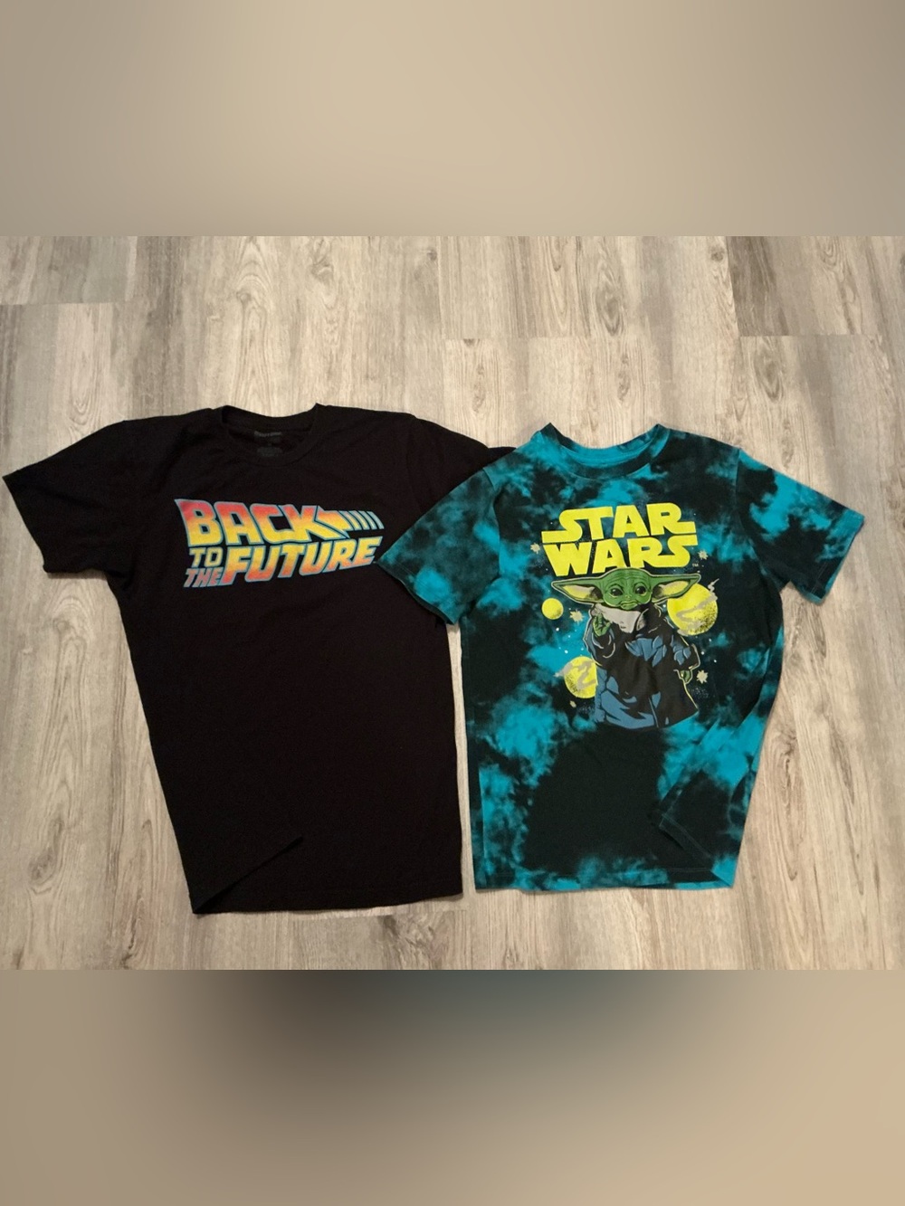 Set of 2 Kids favorites.  Star Wars & Back To The Future.